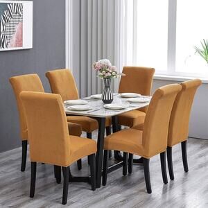Gold Stretch Chair Covers for Dining Room Set of 6,